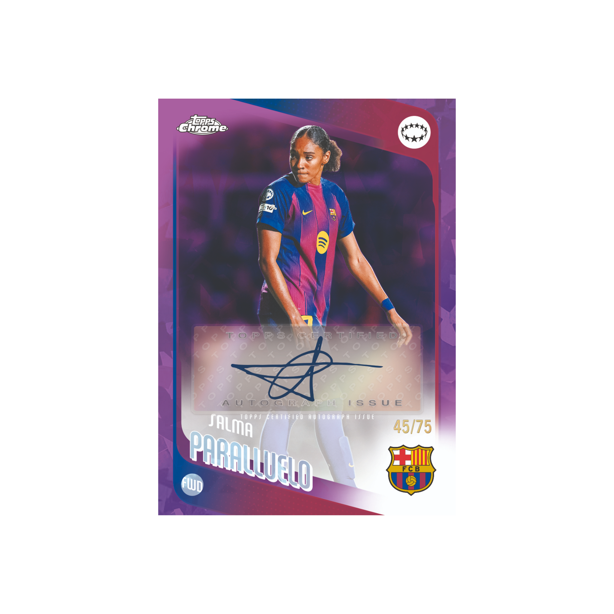 Topps Chrome Sapphire UWCL Sapphire Selections Insert Karte