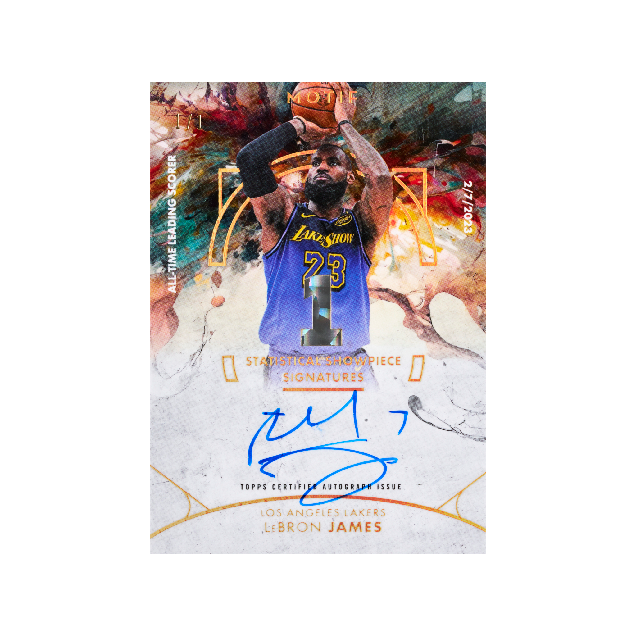 2025-26 Motif Basketball Statistical Showpiece Signatures 1/1 LeBron James