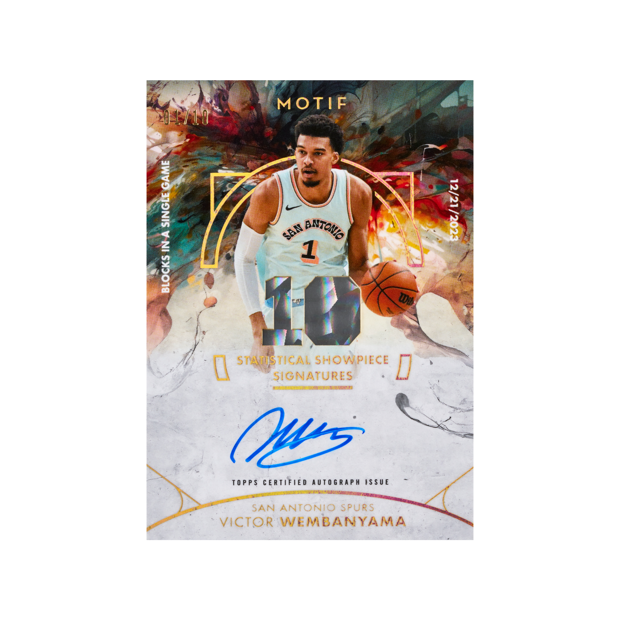 2025-26 Motif Basketball Statistical Showpiece Signatures Victor Wembanyama