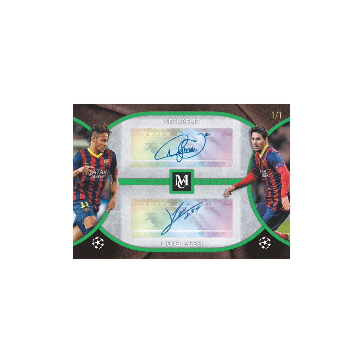 2025/26 Museum Collection UCC Archival Dual Autograph Neymar Lionel Messi