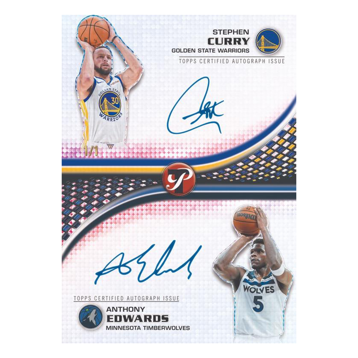2025-2026 Pristine Pair Dual Autographs Stephen Curry / Anthony Edwards