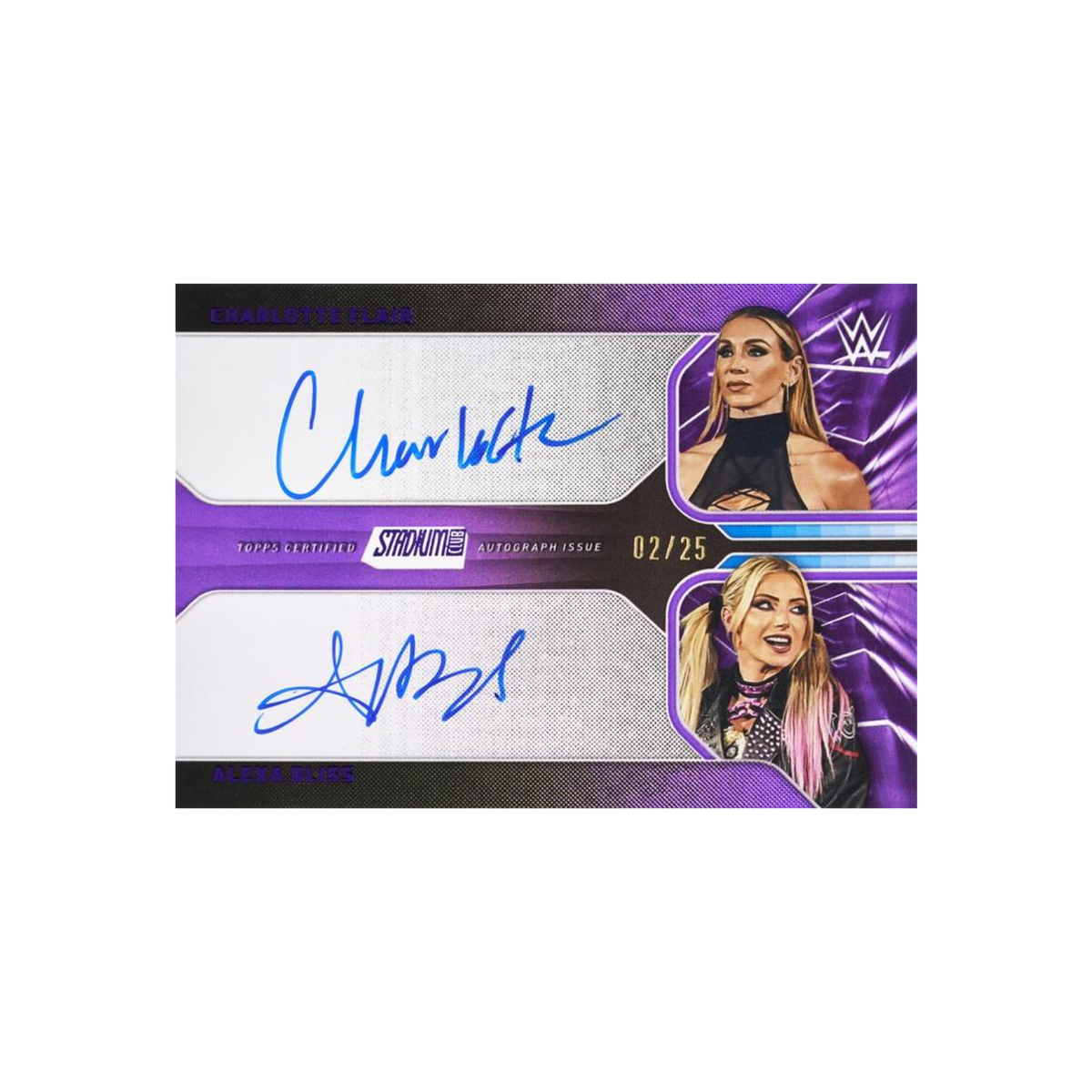 2026 Stadium Club WWE Dual Autographs Charlotte Flair / Alexa Bliss
